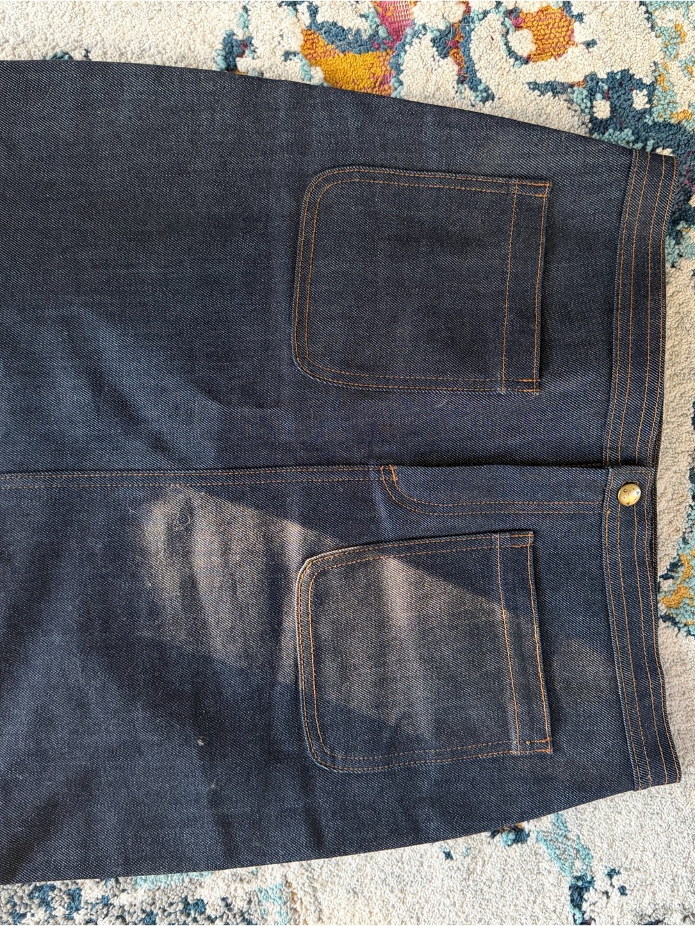 A.P.C. Dark Indigo Denim Mini Skirt with Contrast Stitching